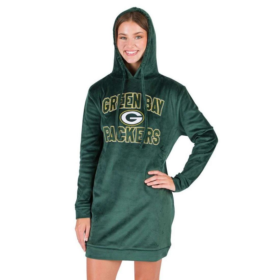 Womens * | Packers Women'S Intermission Hooded Nightshirt Hunter