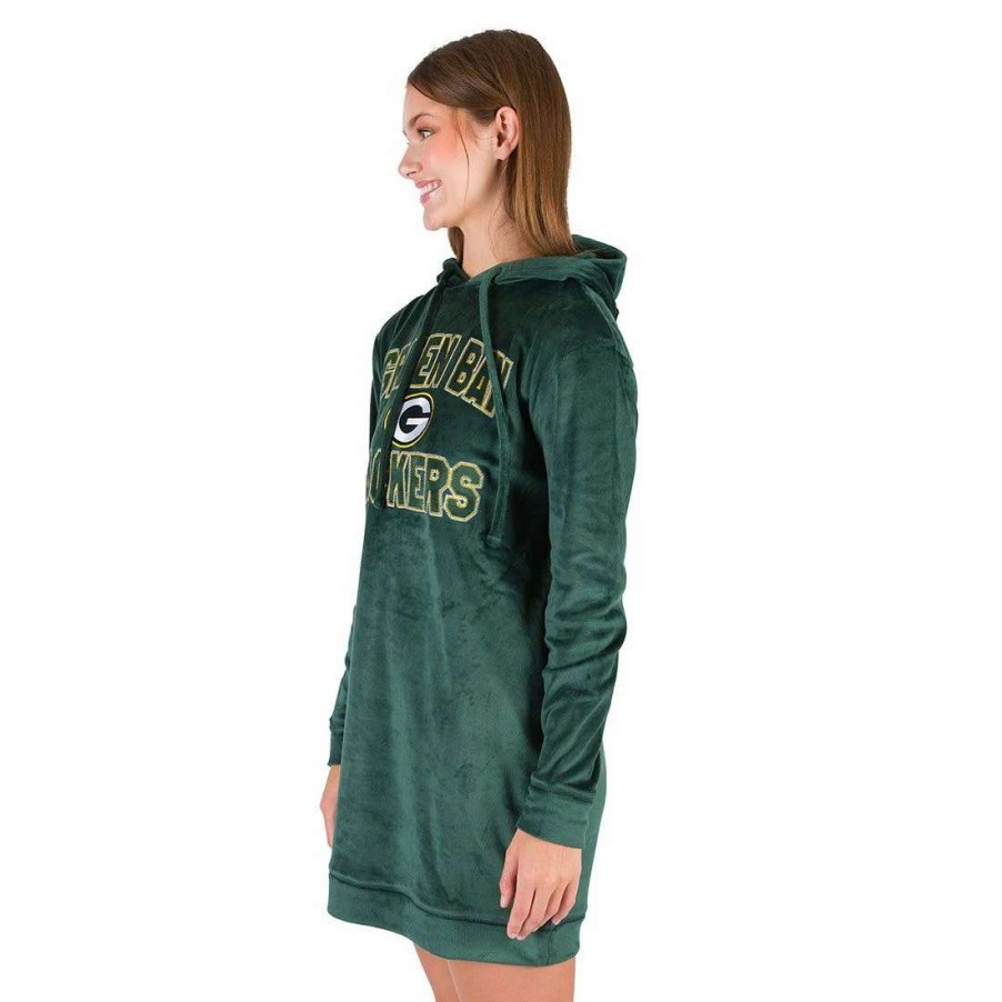 Womens * | Packers Women'S Intermission Hooded Nightshirt Hunter