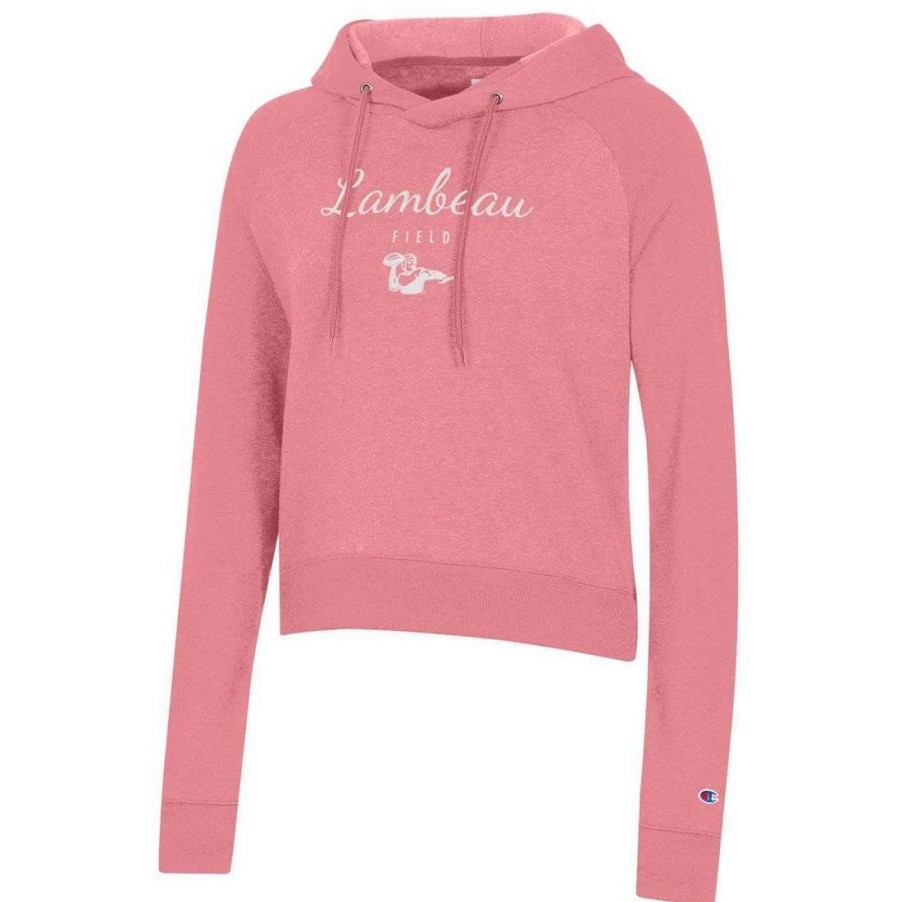 Womens * | Lambeau Field Womens Champion Cropped Hoodie Guava Ice