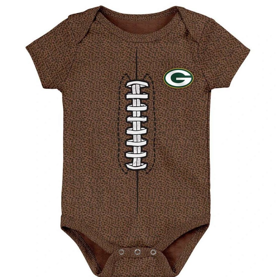 Kids * | Packers Newborn Football Bodysuit Brown