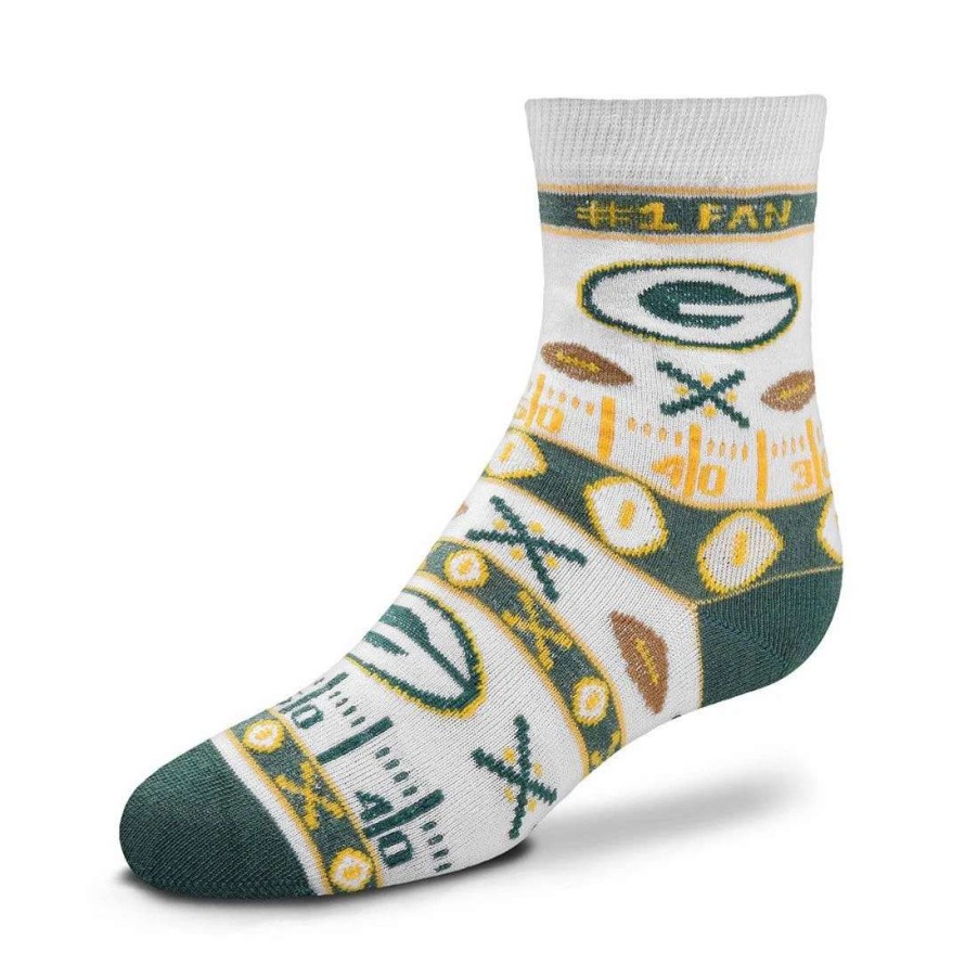 Kids * | Packers Kids Super Fan Crew Sock Green & White