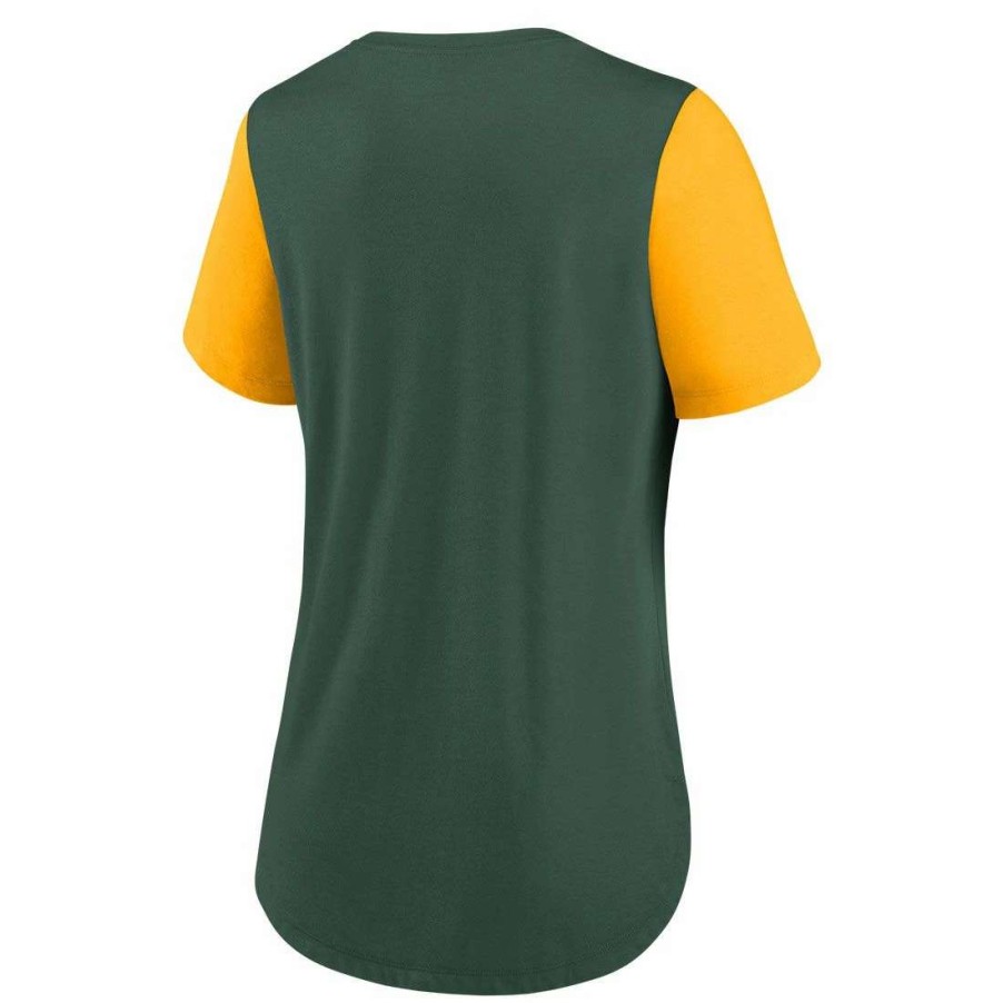 Womens * | Packers Womens Nike Tri-Blend Fashion T-Shirt Green & Gold