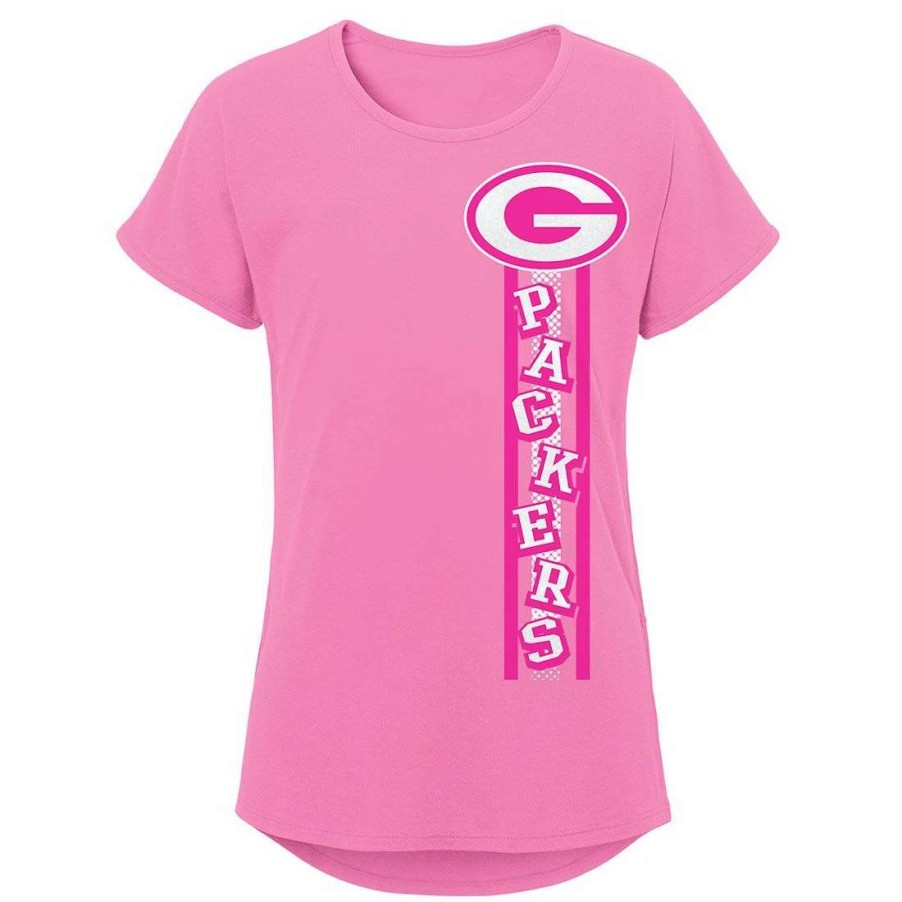 Kids * | Packers Girls Fair Catch T-Shirt Pink