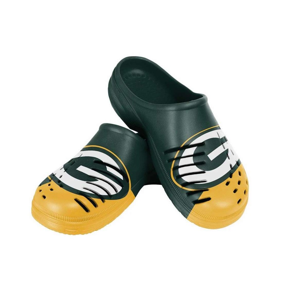 Kids * | Packers Youth Big Logo Clog Green & Gold