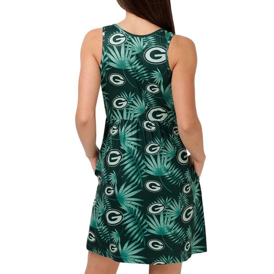 Womens * | Packers Womens Tonal Floral Sun Dress Green