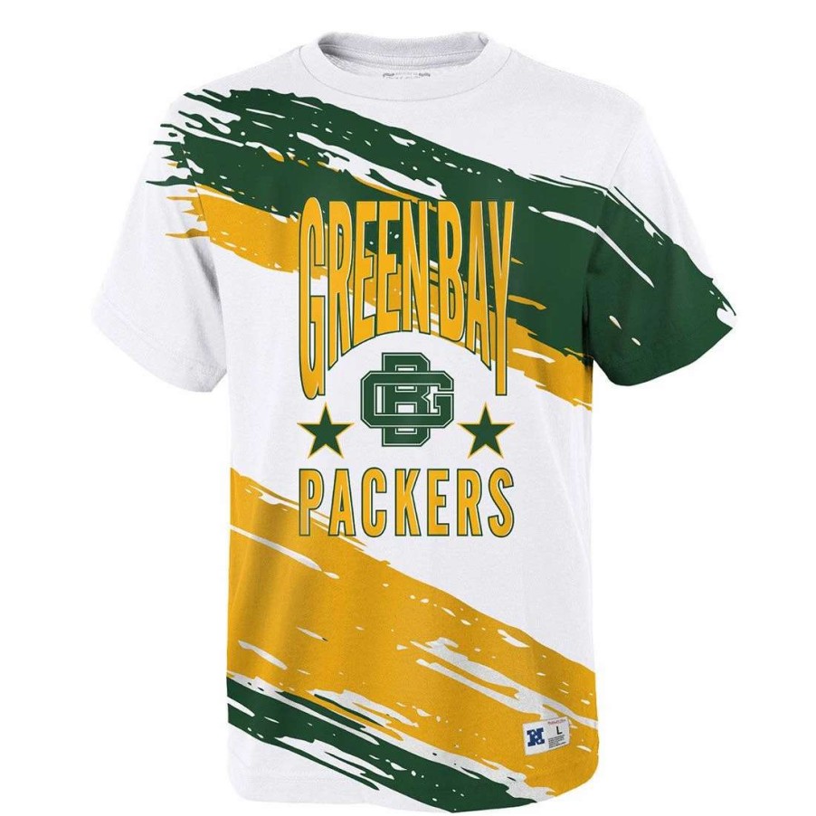 Kids * | Packers Youth Paintbrush T-Shirt Green & Gold