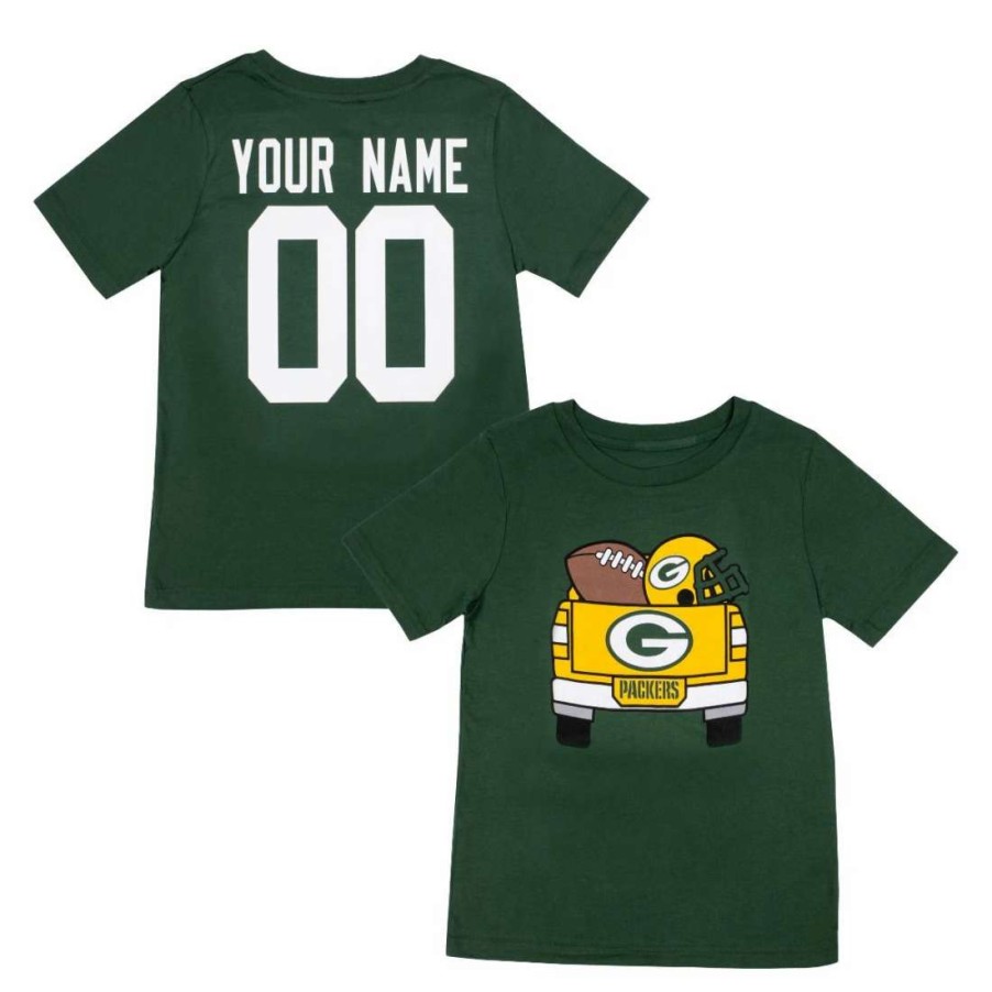 Kids * | Packers Toddler Custom Tailgate Truck T-Shirt Green