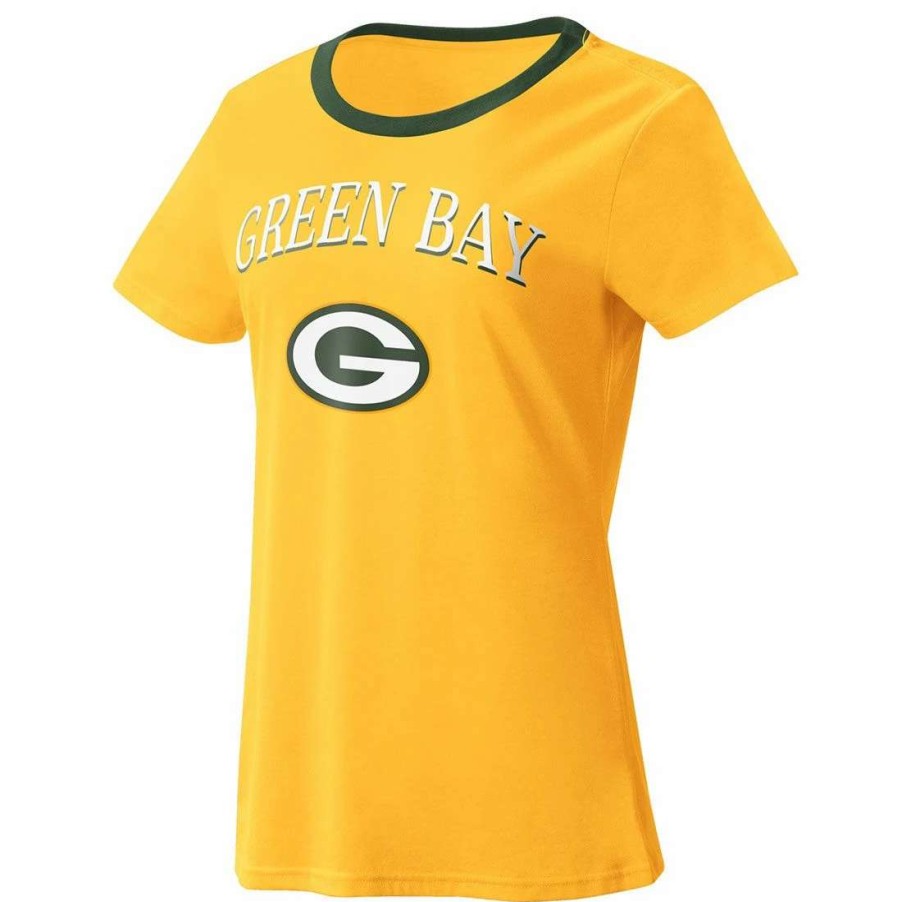 Womens * | Packers Womens Power Play T-Shirt Gold