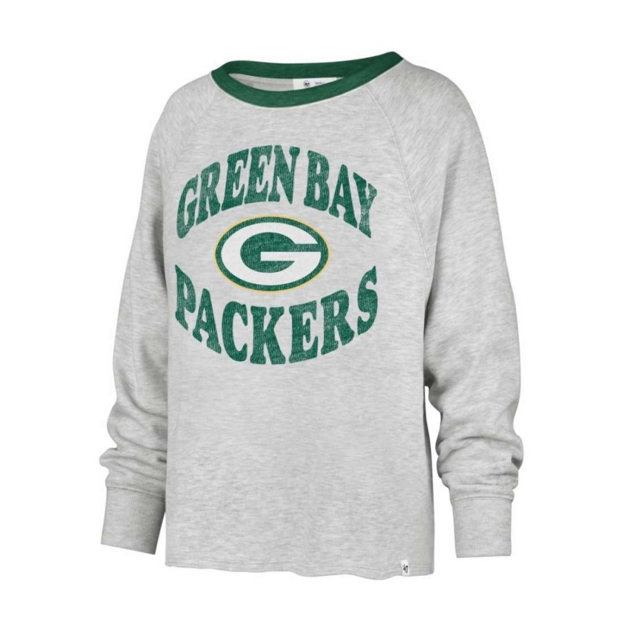 Womens * | Packers '47 Womens Upstage Kennedy Cropped Crew Gray