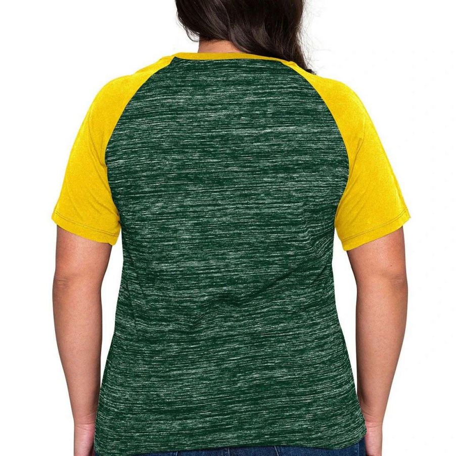 Womens * | Packers New Era Womens Plus Size Block T-Shirt Green & Gold