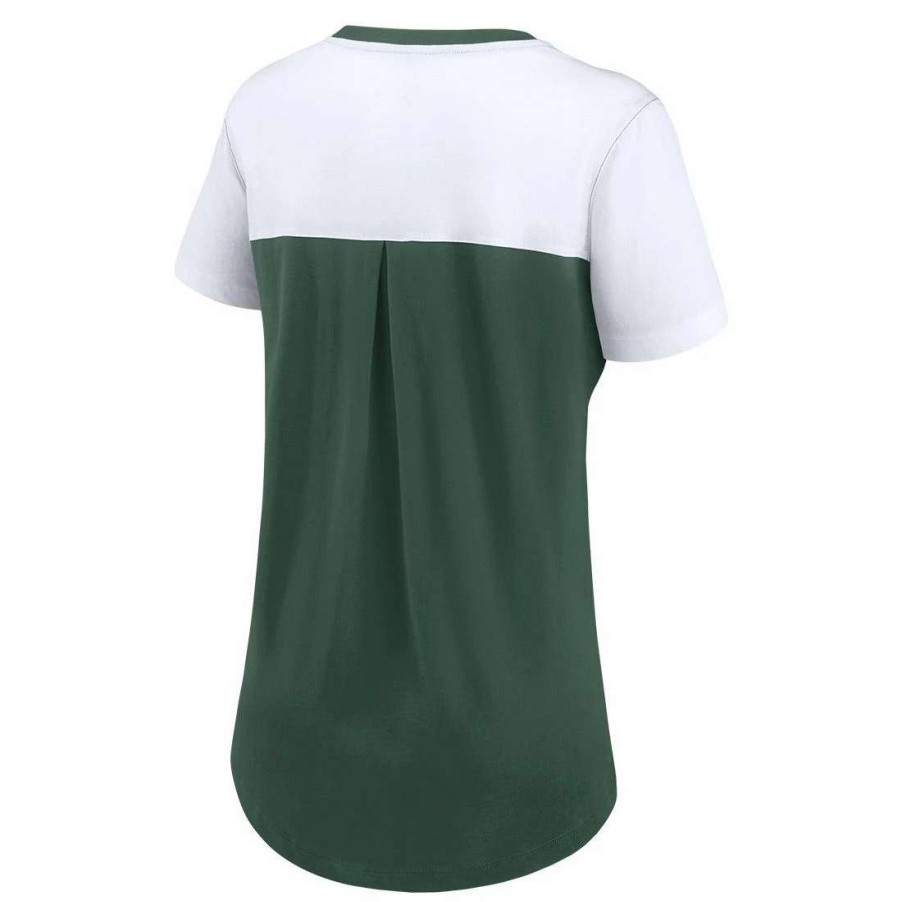 Womens * | Packers Womens Nike Dri-Fit Fashion T-Shirt Green & White