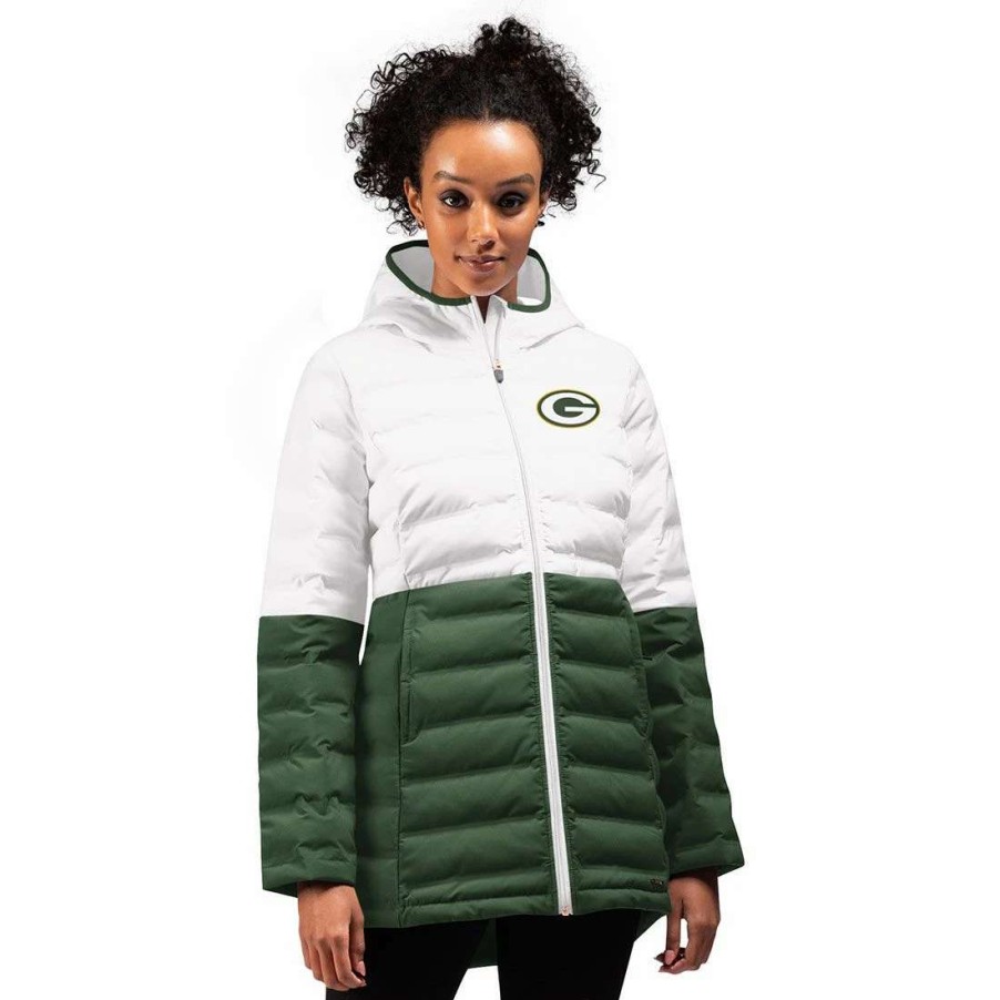 Womens * | Packers Womens Msx Willow Quilted Jacket White & Green