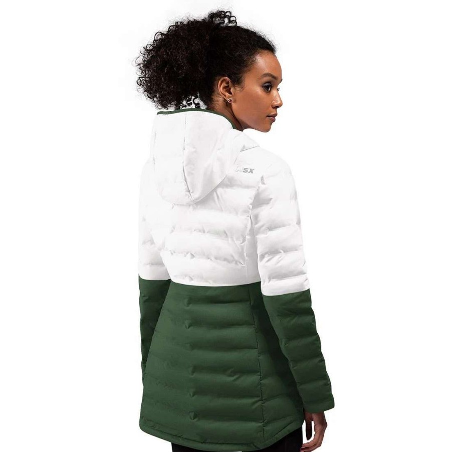 Womens * | Packers Womens Msx Willow Quilted Jacket White & Green