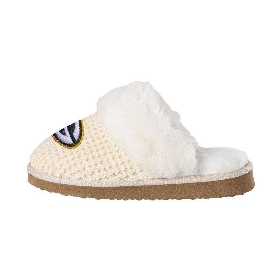 Womens * | Packers Womens Knit Faux Fur Slipper Cream