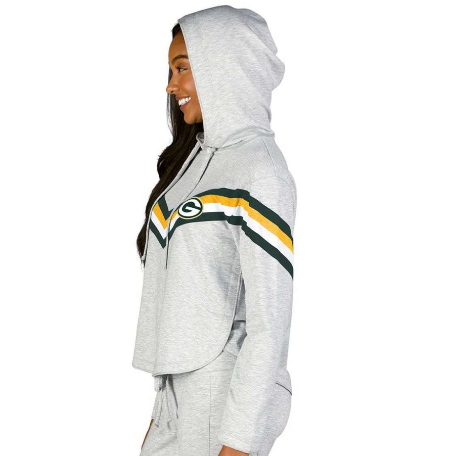 Womens * | Packers Womens Register Hooded Lounge Top Gray