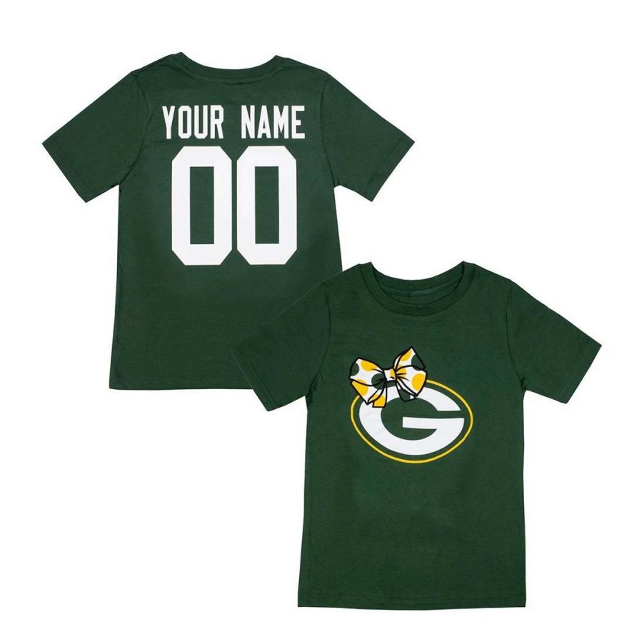 Kids * | Packers Infant Girls Custom Bow T-Shirt Green