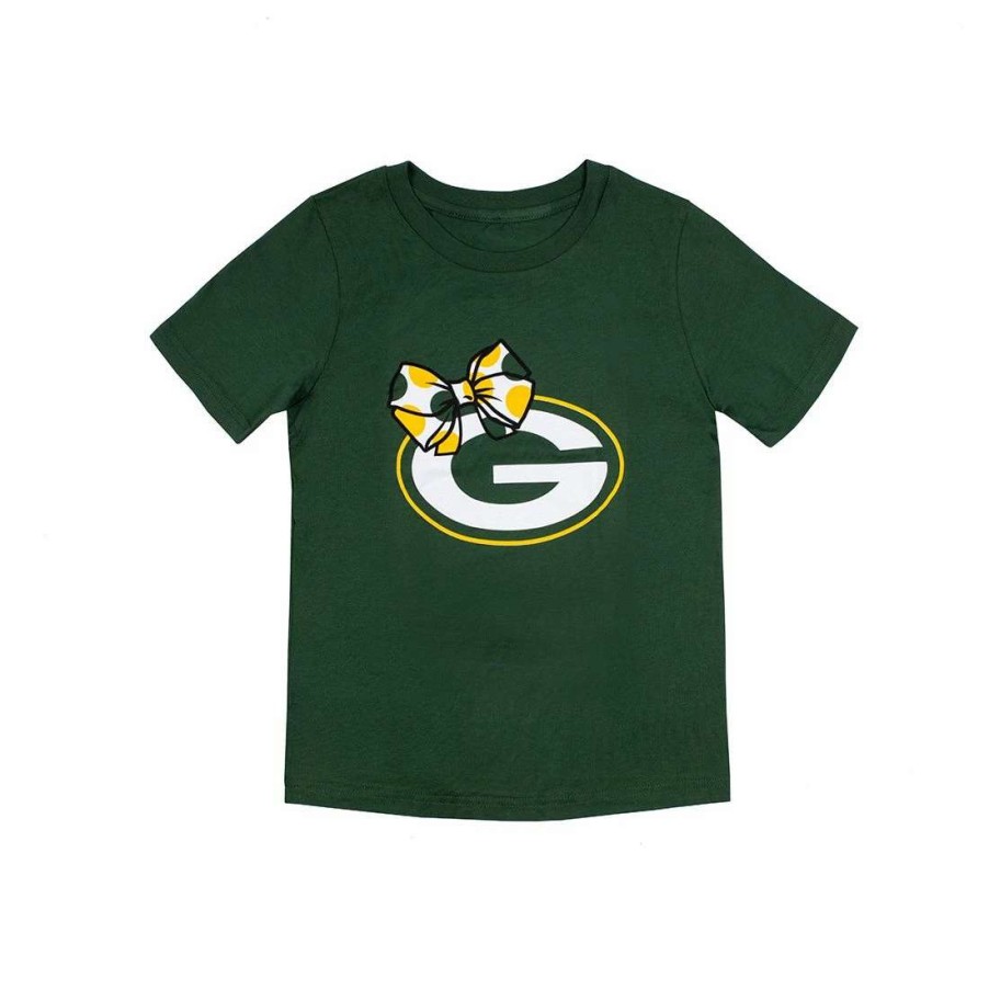 Kids * | Packers Infant Girls Custom Bow T-Shirt Green