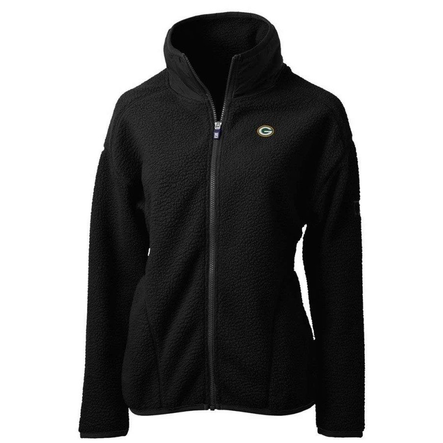 Womens * | Packers Womens Cutter & Buck Cascade Fleece Black