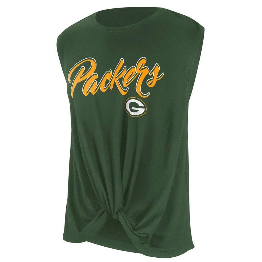 Womens * | Packers Womens Showdown Twist Tank Top Green