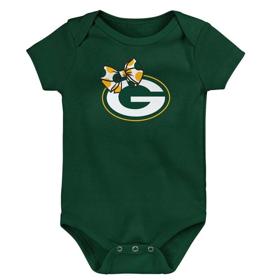 Kids * | Packers Infant Girls Bow Bodysuit Hunter