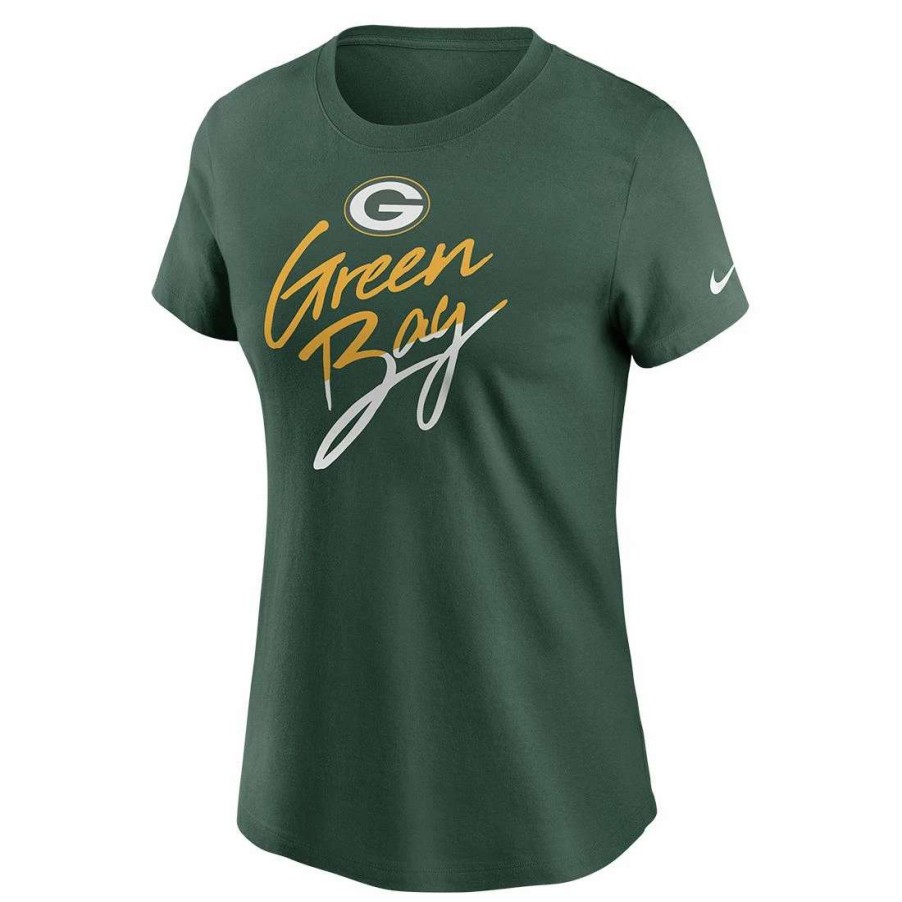 Womens * | Packers Womens Nike City Roll T-Shirt Fir Green