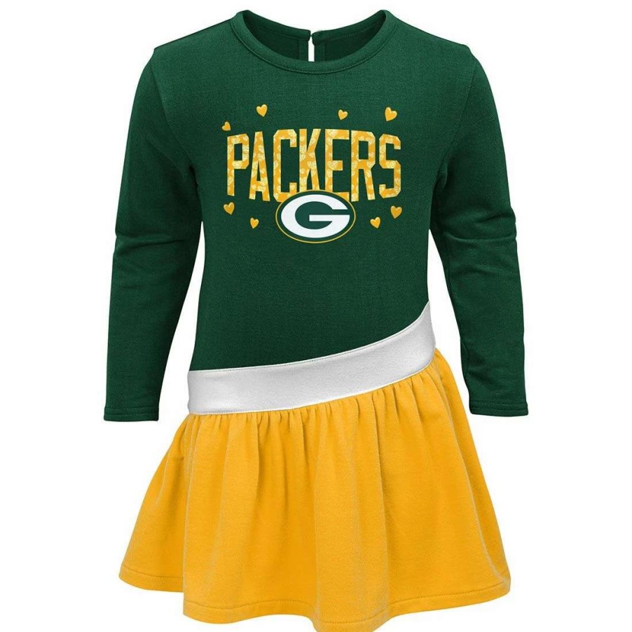 Kids * | Packers Pre-School Heart To Heart Dress Green & Gold